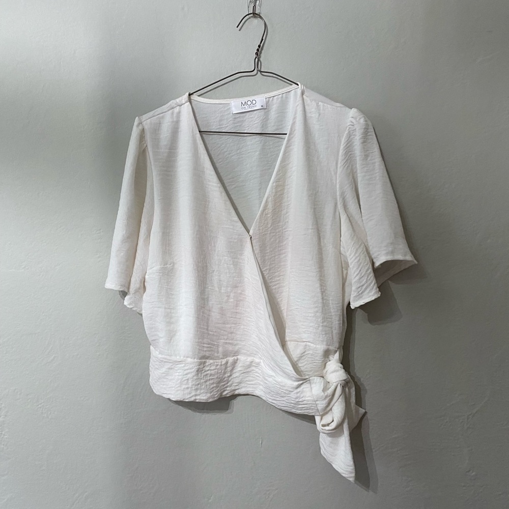 White wrap shirt